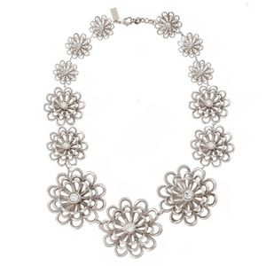KATE SPADE • Silver Oops A Daisy Floral Collar Statement Necklace